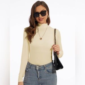 DSPSAM Mock Turtle Neck Long Sleeve Pullover High Neck Undershirt Slim Fit